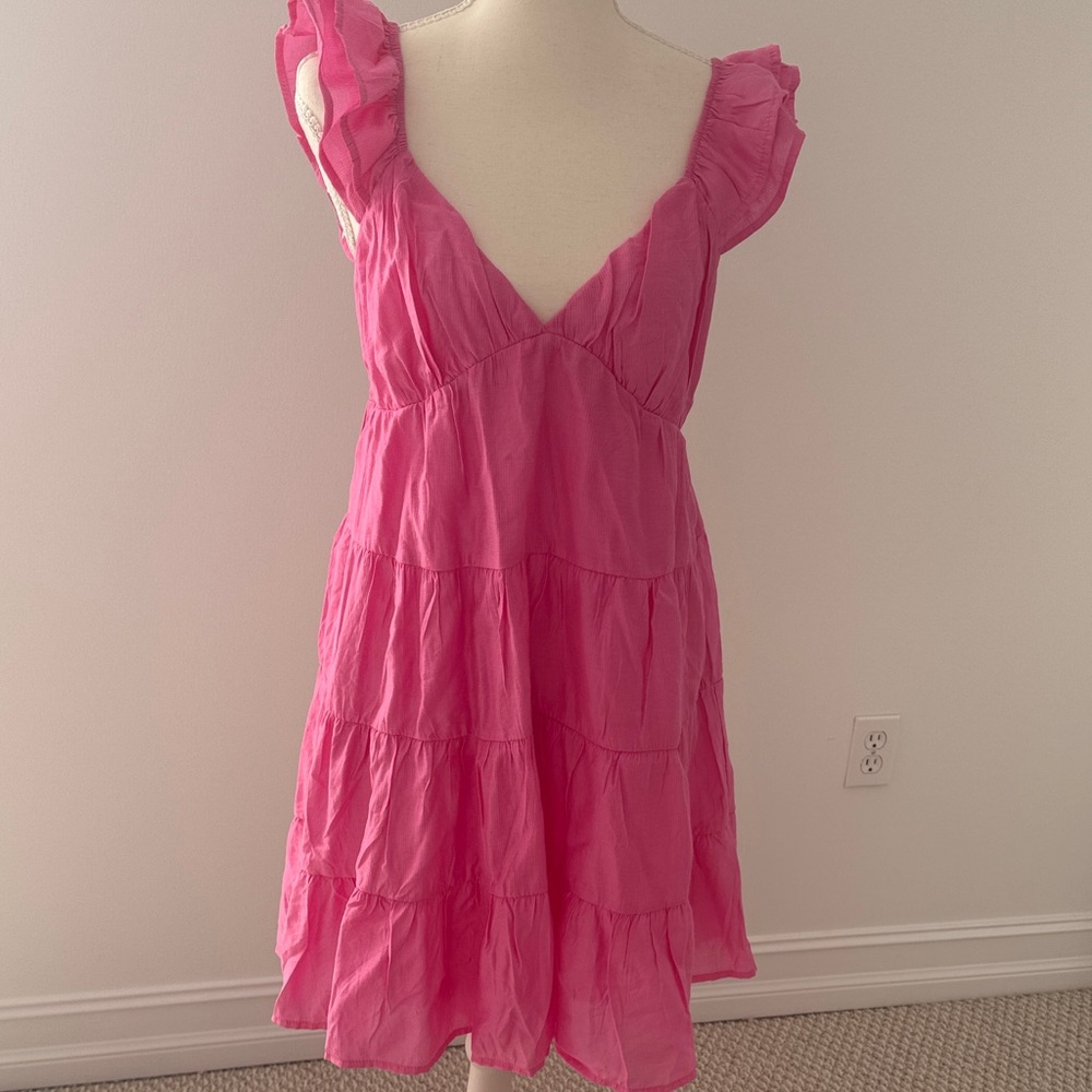 Blu Pepper Pink Ruffle Dress
